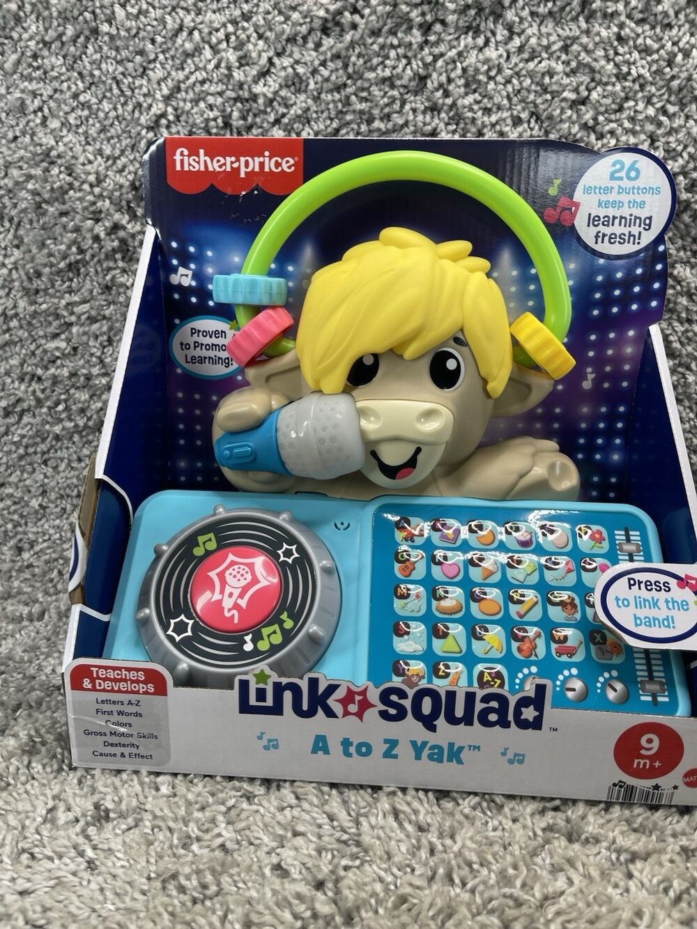 Fisher Price Link Squad a to Z Yak Baby Learning Toy with Music & Lights Age 9mo